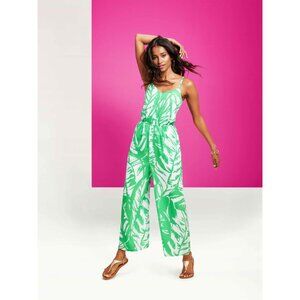 Lilly Pulitzer x Target Boom Boom Green White Palm Print Jumpsuit NWT Size Small